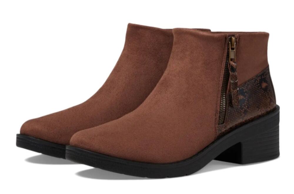 BZEES Womens Outgoing Ankle Booties Size 7 M EU 37 Brown Boots NIB